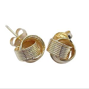 18k Gold Filled Layered Knot Stud Earrings